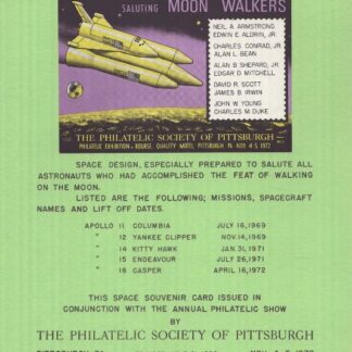 Astronaut Charles Conrad – Signed Philatelic Society of Pittsburgh Stamp Sheet with COA