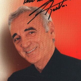 Charles Aznavour autographed photo 6" x 4"
