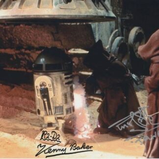 Star Wars IV: Kenny Baker (R2-D2) & Rusty Goffe (Jawa) double signed photo 10" x 8" - with COA