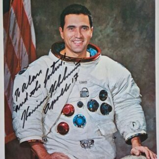 Astronaut Harrison H. Schmitt – 8" x 10" Signed & dedicated NASA Apollo 17 Portrait Photo with COA