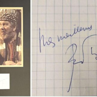 Peter Ustinov autograph with photo framed 11" x 20"" - with COA