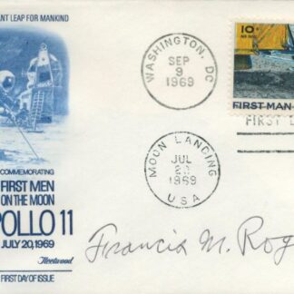Francis Rogallo – Signed First Day Cover with Apollo 11 Drawing (6.5″ x 3.5″) with COA