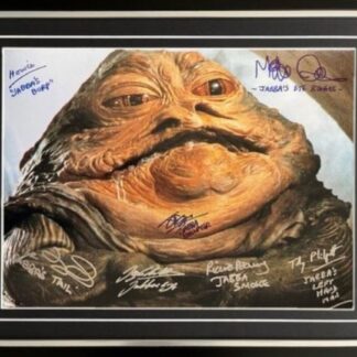 Star Wars: 7 performers Jabba the Hutt Team – Multi-Signed 16″ x 12″ Oversized photo / poster with COA