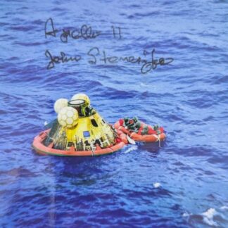 John Stonesifer NASA’s legendary recovery expert – 4" x 4" Signed NASA Recovery Photo of Floating Capsule with COA