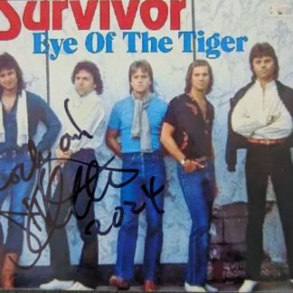 Jim Peterik & Survivor – Signed 4″ x 6″ Photo of “Eye of the Tiger” Single Cover