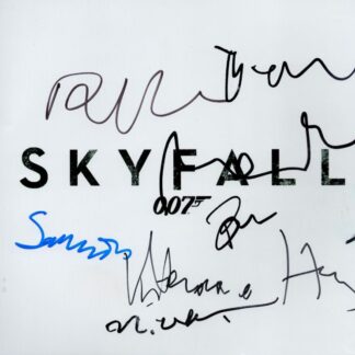 Skyfall logo: signed 10"x8" photo with 7 cast member's autographs