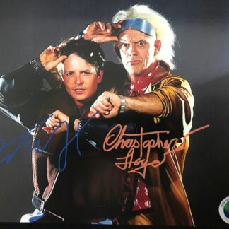 Michael J. Fox and Christopher Lloyd in "Back to the Future" - double signed 10" x 8" photo with COA