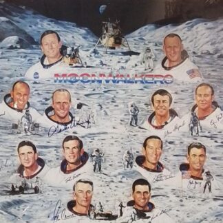 Autographed Astronaut “Moonwalkers” Signed & Numbered Print – 25"x30.75"