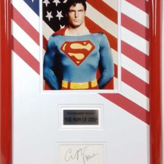 Christopher Reeve as Superman – Signed Photo & Card as 26.25″ × 16.25″ Display with COA