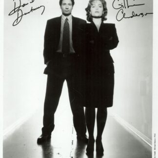 David Duchovny and Gillian Anderson double signed 10" x 8" photo - with COA