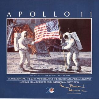 Alan Bean – "For One Priceless Moment" Apollo 11 20th Anniversary Lithograph – signed 28"x23" poster with COA