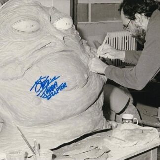 John Coppinger sculpting Jabba the Hutt – signed 10"x8" photo with COA