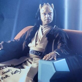 Hassani Shapi as Jedi Master Eeth Koth in Star Wars: The Phantom Menace – signed 10"x8" photo