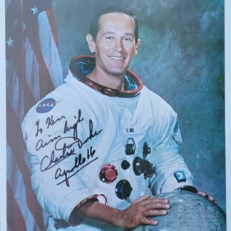 Astronaut Charles M. Duke – 8" x 10" Signed & dedicated NASA Portrait Photo with COA