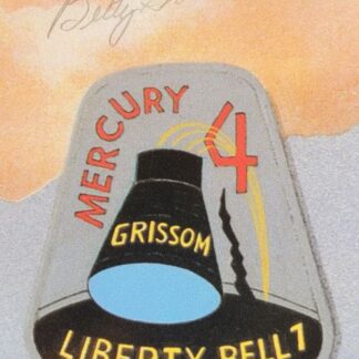 Betty Grissom wife of Gus Grissom – Signed Liberty Bell 7 NASA Mission Patch photo 4,5" x 3,5"