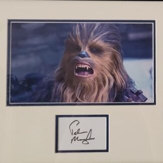 Peter Mayhew as Chewbacca in Star Wars – Signed Paper Cut with photo mounted to 17" x 19"