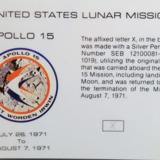 Apollo 15 Lunar-Flown Pencil Mark Card – 6 x 3.5 inches with LOA signed by James Irwin