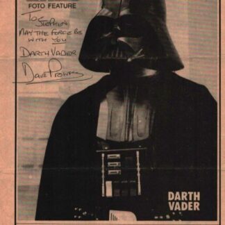 David Prowse as Darth Vader in Star Wars – signed comic book page with COA