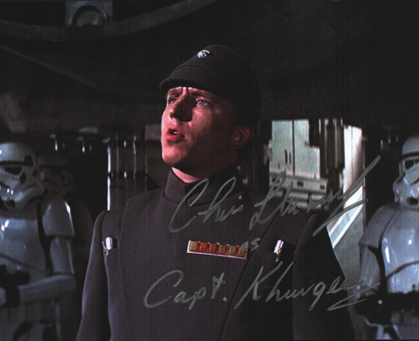 Christopher Muncke as Captain Edmos Khurgee in Star Wars: Episode IV – A New Hope - signed 10"x8" photo with COA