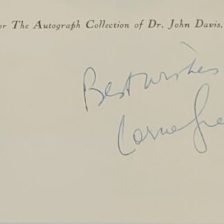 Lorne Greene as Commander Adama in Battlestar Galactica – signed 5"x3" paper slip with COA