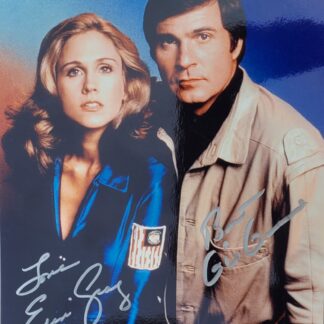 Gil Gerard as Buck Rogers & Erin Gray as Colonel Wilma Deering – DOUBLE signed 10"x8" photo with COA
