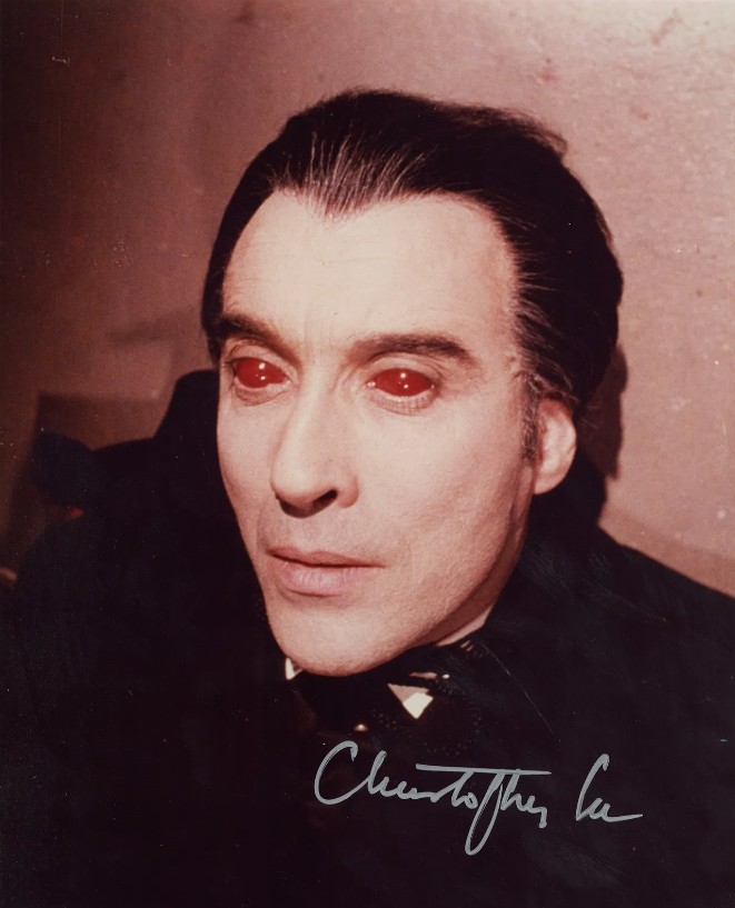 Christopher Lee as Count Dracula in Taste the Blood of Dracula - signed 10"x8" photo with COA