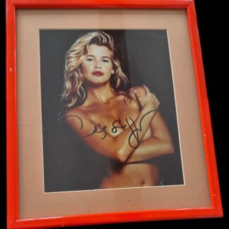 Claudia Schiffer signed photo, mounted and framed to 13" x 11" - with COA