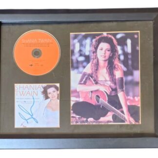 Shania Twain – signed CD insert mounted and framed with disc and color photo – approx. 16"x12" perspex frame