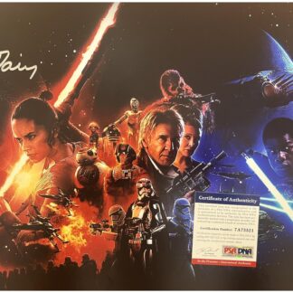 Daisy Ridley as Rey in Star Wars: The Force Awakens – signed 11"x17" mini poster with PSA certificate