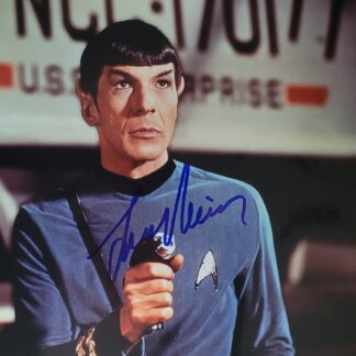 Leonard Nimoy as Mr. Spock in Star Trek – signed 10"x8" photo with COA