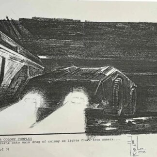 Aliens (1986) – original production storyboard by Martin Bower – measuring 8.5"x11"