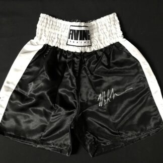 Mike Tyson Signed Black Boxing Shorts – with COA
