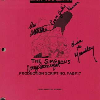 The Simpsons Original Set Script – signed by Dan Castellanetta, Julie Kavner, Yeardley Smith & Nancy Cartwright – signed collectible with COA