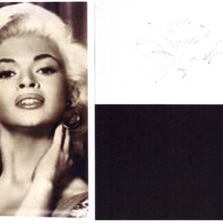 Jayne Mansfield – signed album page with accompanying photo