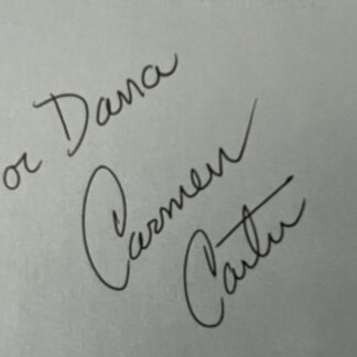 Carmen Carter – famous Star Trek writer – 4,5" x 5,5" paper slip with autograph - with COA
