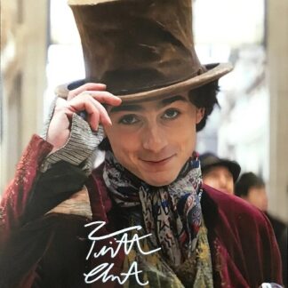 Timothée Chalamet as Willy Wonka in Wonka – signed 8x10 photo with KB COA