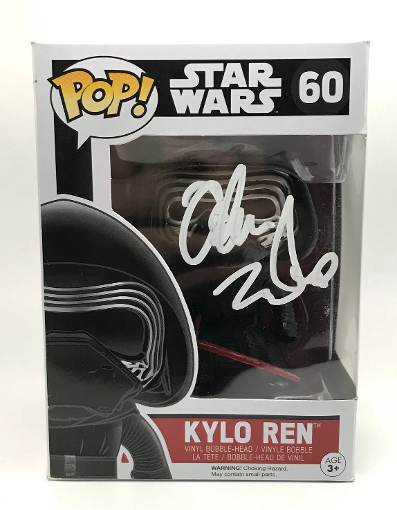 Adam Driver as Kylo Ren in Star Wars – signed Funko Pop #60 with KB COA