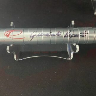 Ray Park and Giancarlo Esposito as Darth Maul and Moff Gideon in Star Wars – dual signed lightsaber hilt with WWOC COA