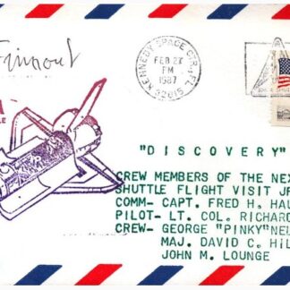 Dirk Frimout – signed NASA Space Shuttle Discovery envelope - with COA