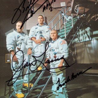 Apollo 8 Crew (Frank Borman, James Lovell & Bill Anders) – signed 10"x8" NASA photo with COA