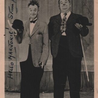 Laurel and Hardy – signed 5,5"x3,5" photo with COA