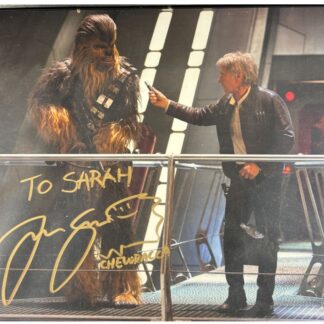 Joonas Suotamo as Chewbacca with Han Solo in Star Wars – signed 10"x8" photo with COA