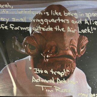 Tim Rose as Admiral Ackbar in Star Wars – signed 10"x8" photo with COA