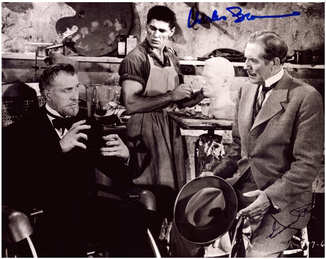 Charles Bronson and Vincent Price in Master of the World - signed 10"x8" photo with COA