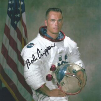 NASA Astronaut Bob Crippen signed Space Suit 10x8inch photo with COA
