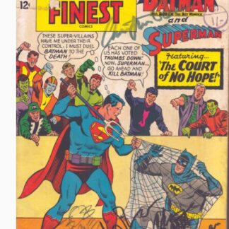 Christopher Reeve, Bob Kane, Adam West and another - signed World's Finest Comics front cover – COA