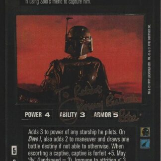 Jeremy Bulloch: Boba Fett in Star Wars – signed sticker with COA