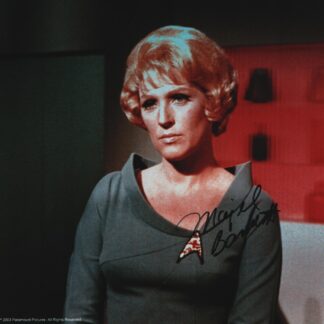 Majel Barrett: Nurse Chapel in Star Trek – signed 10"x8" photo with COA