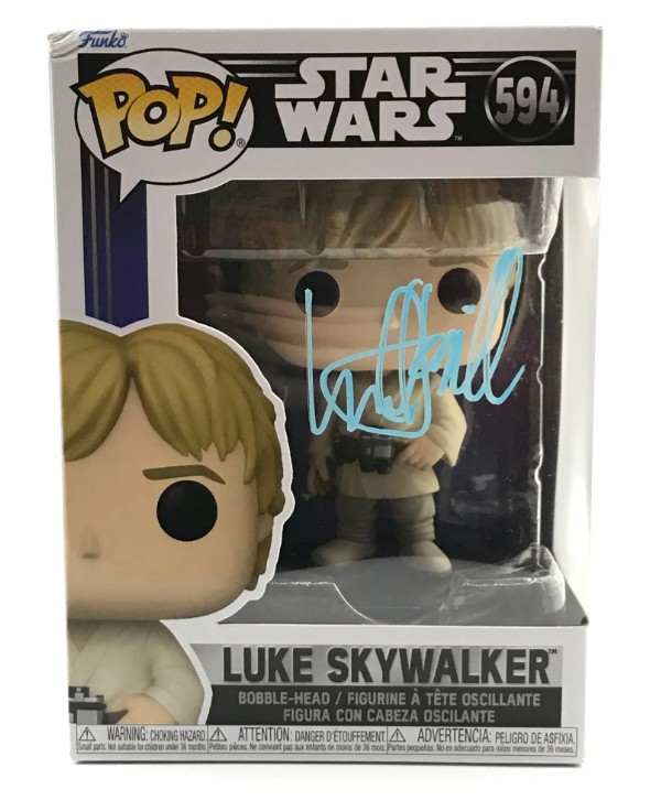 Mark Hamill as Luke Skywalker in Star Wars - signed funko pop #594 - with COA