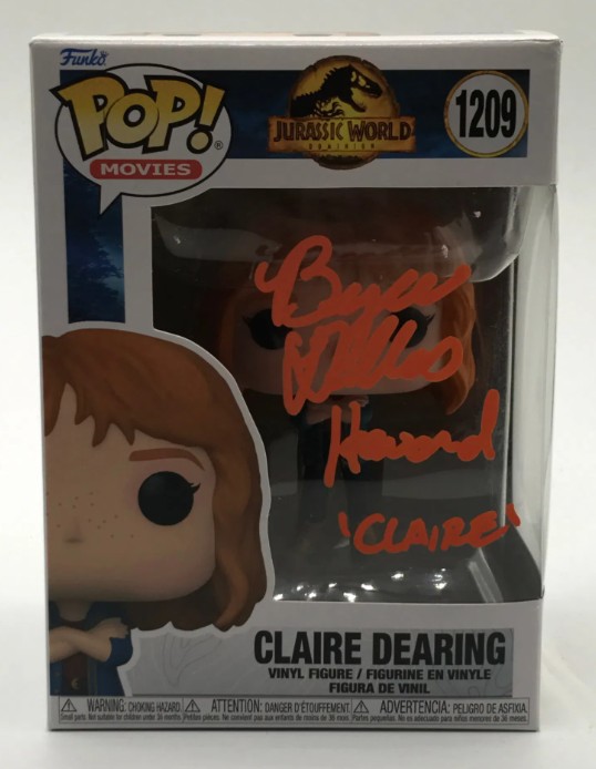 Bryce Dallas Howard as Claire Dearing in Jurassic World - signed funko pop #1209 - with COA